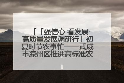 「强信心 看发展·高质量发展调研行」初夏时节农事忙——武威市凉州区推进高标准农田建设见闻