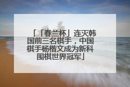 「春兰杯」连灭韩国前三名棋手，中国棋手杨楷文成为新科围棋世界冠军