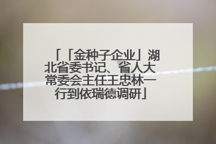 「金种子企业」湖北省委书记、省人大常委会主任王忠林一行到依瑞德调研