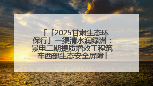 「2025甘肃生态环保行」一渠清水润绿洲：景电二期提质增效工程筑牢西部生态安全屏障