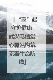 “翼”起守护健康 武汉电信爱心翼站构筑无毒生命防线