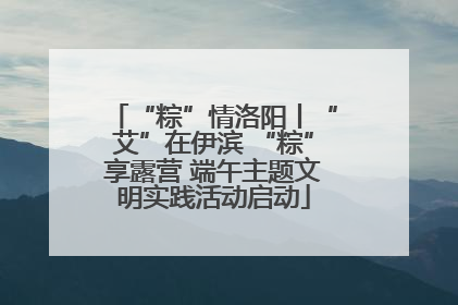 “粽”情洛阳丨“艾”在伊滨 “粽”享露营 端午主题文明实践活动启动