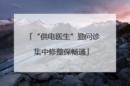 “供电医生”勤问诊 集中修整保畅通