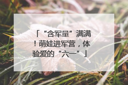 “含军量”满满！萌娃进军营，体验爱的“六一”