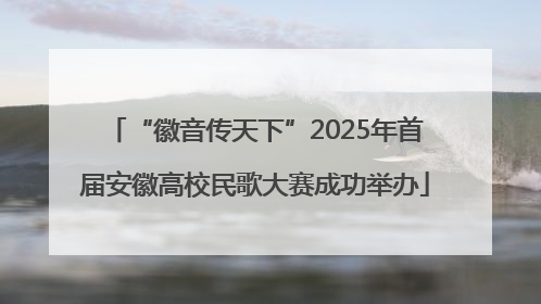 “徽音传天下”2025年首届安徽高校民歌大赛成功举办