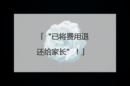 “已将费用退还给家长”！