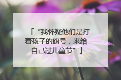 “我怀疑他们是打着孩子的旗号，来给自己过儿童节”