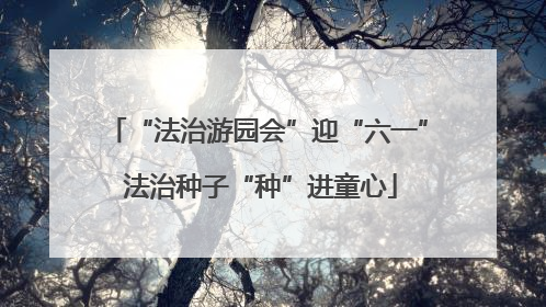 “法治游园会”迎“六一” 法治种子“种”进童心