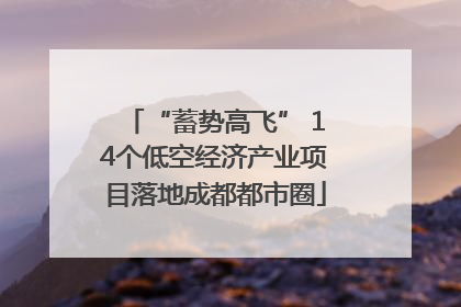 “蓄势高飞” 14个低空经济产业项目落地成都都市圈