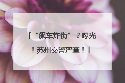 “飙车炸街”？曝光！苏州交警严查！