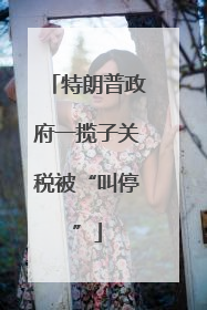 特朗普政府一揽子关税被“叫停”