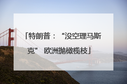 特朗普：“没空理马斯克” 欧洲抛橄榄枝