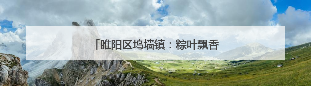 睢阳区坞墙镇：粽叶飘香传文化 浓情端午聚民心