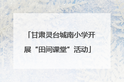 甘肃灵台城南小学开展“田间课堂”活动