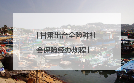 甘肃出台全险种社会保险经办规程