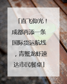 直飞仰光！成都再添一条国际货运航线，青蟹龙虾速达市民餐桌