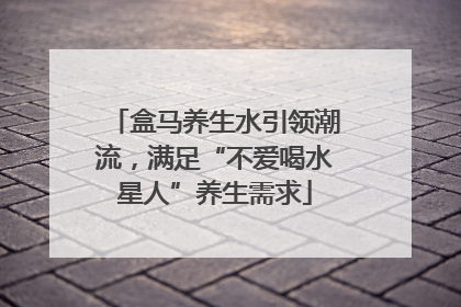 盒马养生水引领潮流，满足“不爱喝水星人”养生需求