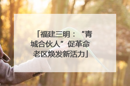 福建三明：“青城合伙人”促革命老区焕发新活力
