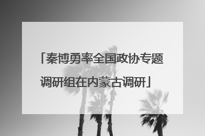 秦博勇率全国政协专题调研组在内蒙古调研