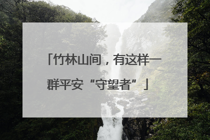 竹林山间，有这样一群平安“守望者”