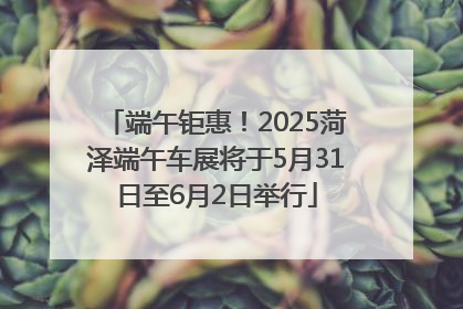 端午钜惠！2025菏泽端午车展将于5月31日至6月2日举行