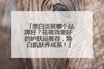 美白淡斑哪个品牌好？祛斑效果好的护肤品推荐，焕白肌肤养成系！