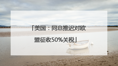 美国：同意推迟对欧盟征收50%关税