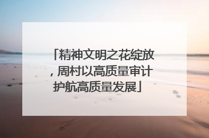 精神文明之花绽放，周村以高质量审计护航高质量发展