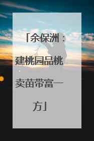 余保洲：建桃园品桃卖苗带富一方