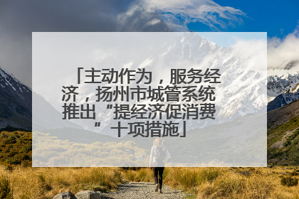 主动作为，服务经济，扬州市城管系统推出“提经济促消费”十项措施