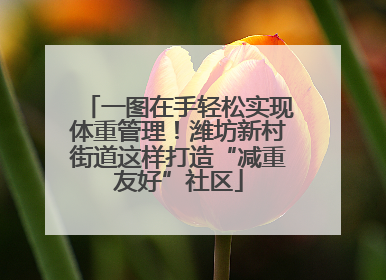 一图在手轻松实现体重管理！潍坊新村街道这样打造“减重友好”社区