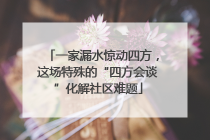 一家漏水惊动四方，这场特殊的“四方会谈”化解社区难题