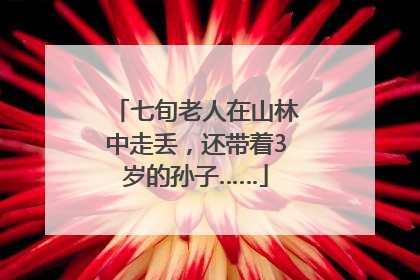 七旬老人在山林中走丢，还带着3岁的孙子……