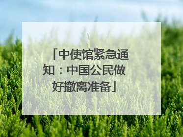中使馆紧急通知：中国公民做好撤离准备