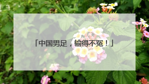 中国男足，输得不冤！