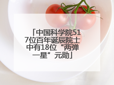 中国科学院517位百年诞辰院士中有18位“两弹一星”元勋