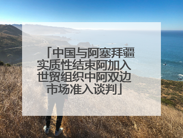 中国与阿塞拜疆实质性结束阿加入世贸组织中阿双边市场准入谈判
