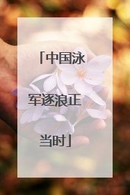 中国泳军逐浪正当时