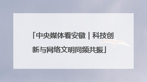 中央媒体看安徽｜科技创新与网络文明同频共振