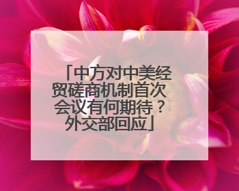 中方对中美经贸磋商机制首次会议有何期待？外交部回应