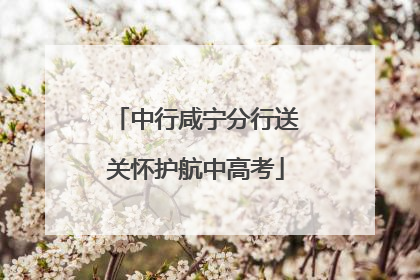 中行咸宁分行送关怀护航中高考