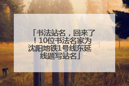 书法站名，回来了！10位书法名家为沈阳地铁1号线东延线题写站名