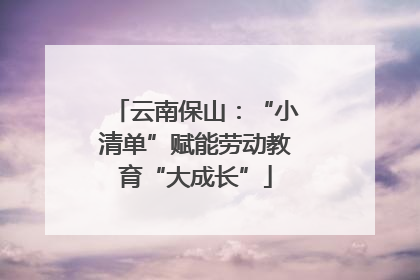云南保山：“小清单”赋能劳动教育“大成长”