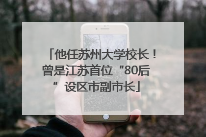 他任苏州大学校长！曾是江苏首位“80后”设区市副市长