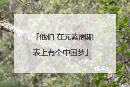 他们 在元素周期表上有个中国梦