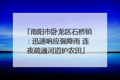 南阳市卧龙区石桥镇：迅速响应强降雨 连夜疏通河道护农田