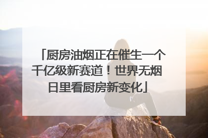 厨房油烟正在催生一个千亿级新赛道！世界无烟日里看厨房新变化