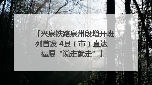 兴泉铁路泉州段增开班列首发 4县（市）直达福厦“说走就走”