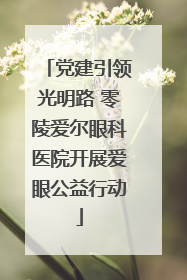 党建引领光明路 零陵爱尔眼科医院开展爱眼公益行动