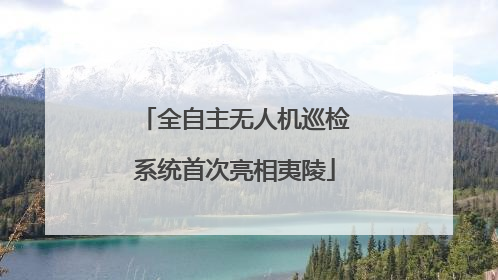 全自主无人机巡检系统首次亮相夷陵